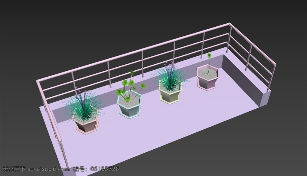 阳台图片 阳台 花盆 植物 盆栽 3dmax 3d设计 3d作品 max