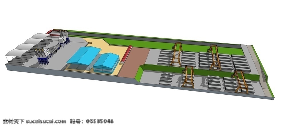 高速公路 拌和 站 梁 场 su 模型 拌和站模型 拌合站su 拌和站 sketchup 拌合站模型 梁场模型 梁场su 路桥 3d设计 室外模型 skp