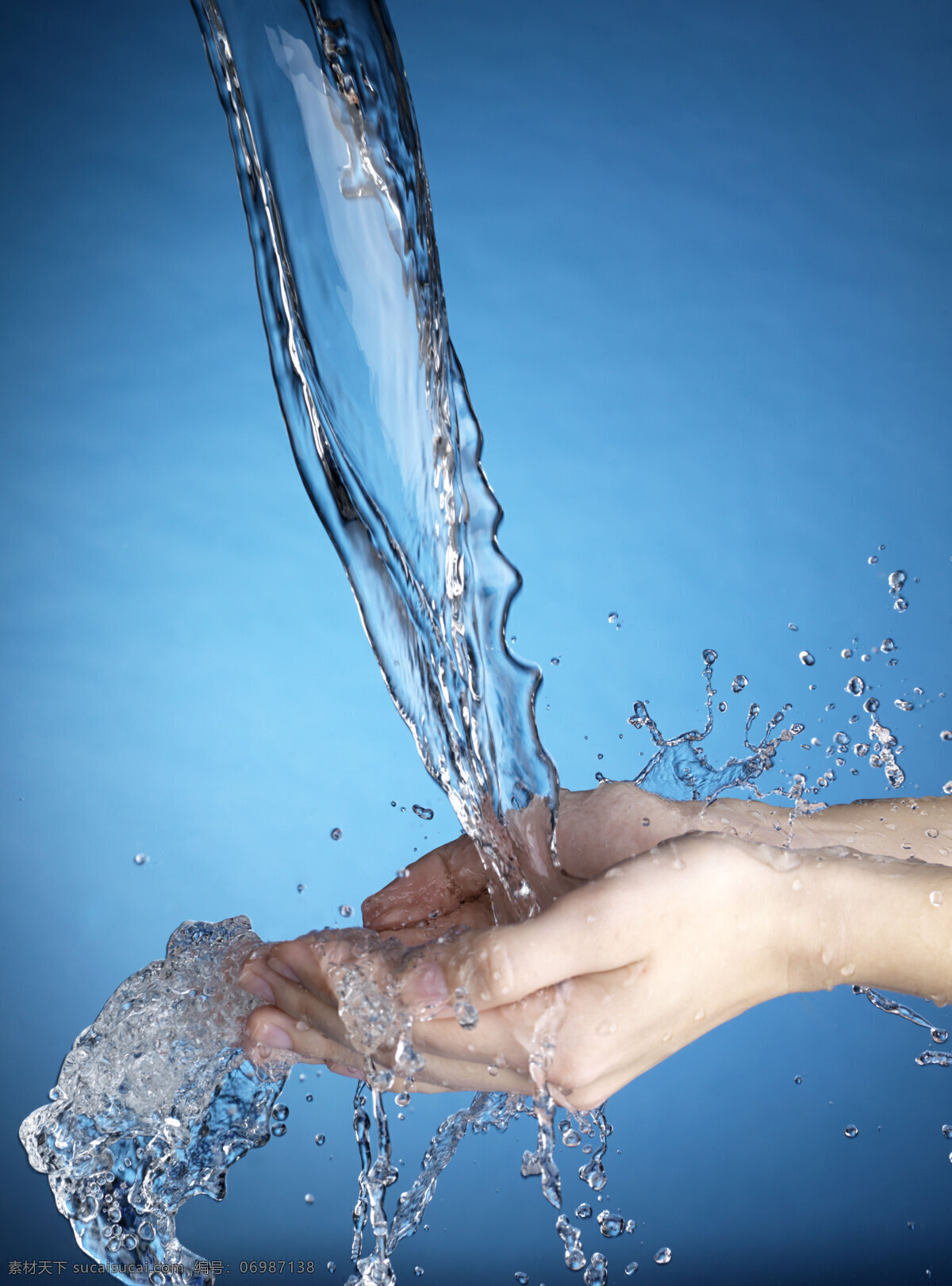 洗手 水流 水柱 流水 水花 水珠 水滴 溅水 生活素材 生活百科