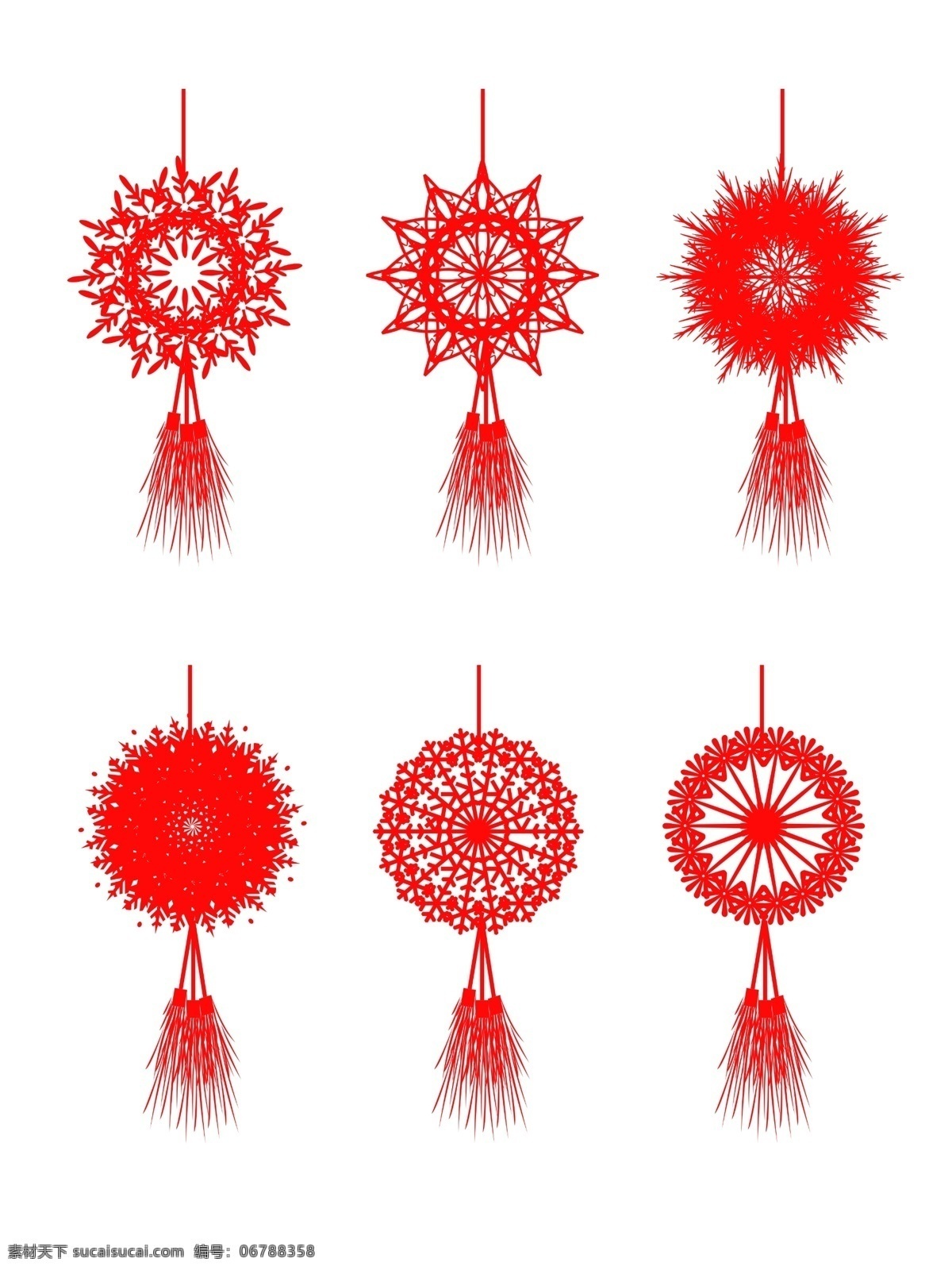 原创 红色 中国结 元素 商用 图案 花纹 挂饰 配饰 配图