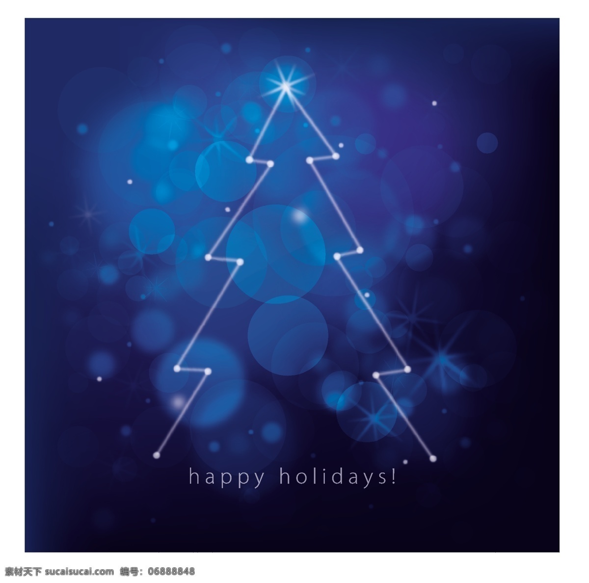 梦幻 圣诞树 背景 蓝色 圣诞 松 晕 矢量图 其他节日