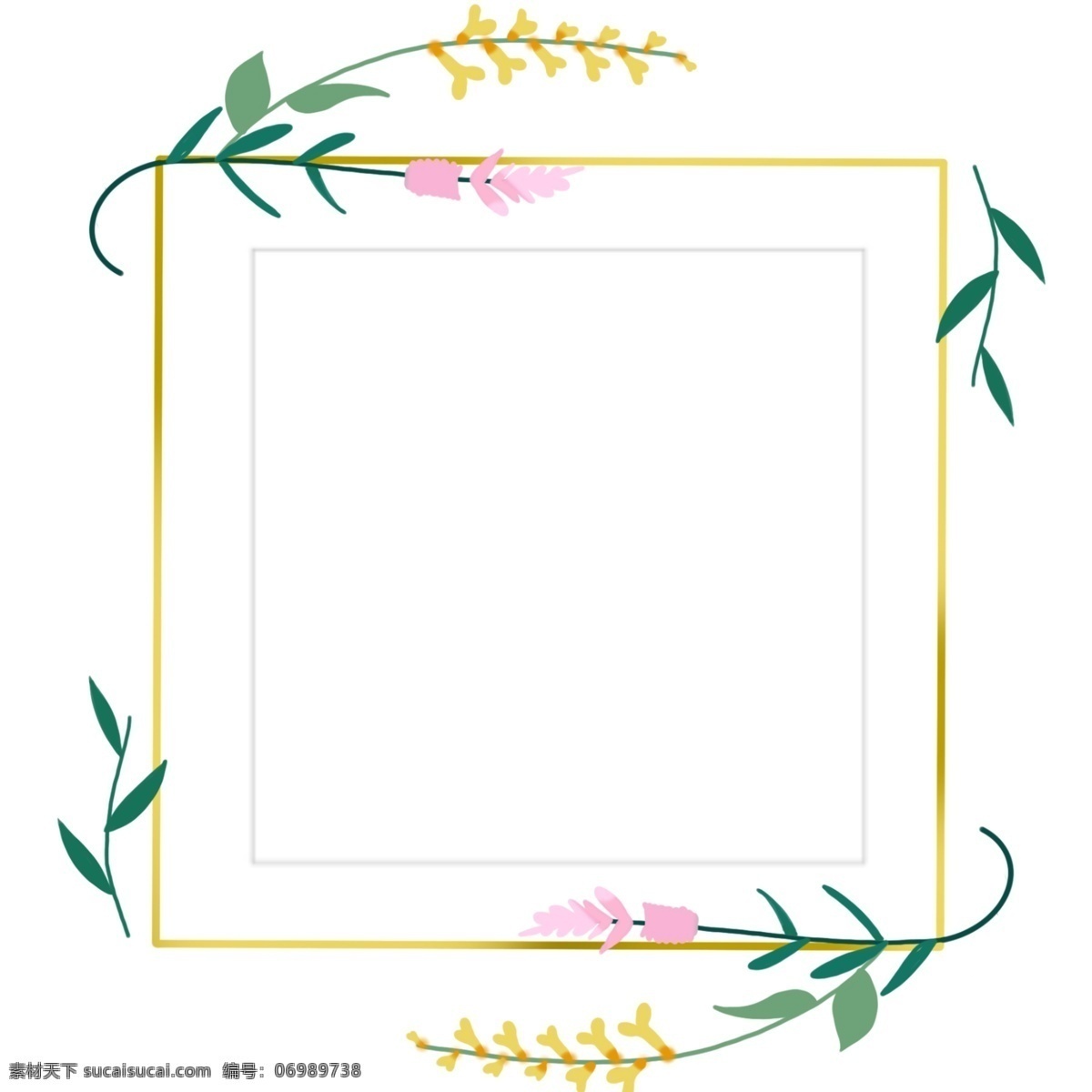 绿色 叶子 婚礼 边框 绿色的边框 婚礼边框 漂亮的边框 创意边框 方形边框 黄色的边框 植物边框