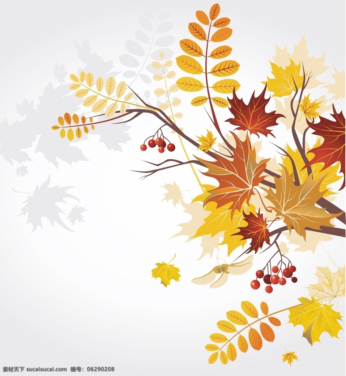 矢量 秋季 植物 花纹 背景 抽象植物 创意 树木 树叶 秋季植物 矢量图 其他矢量图