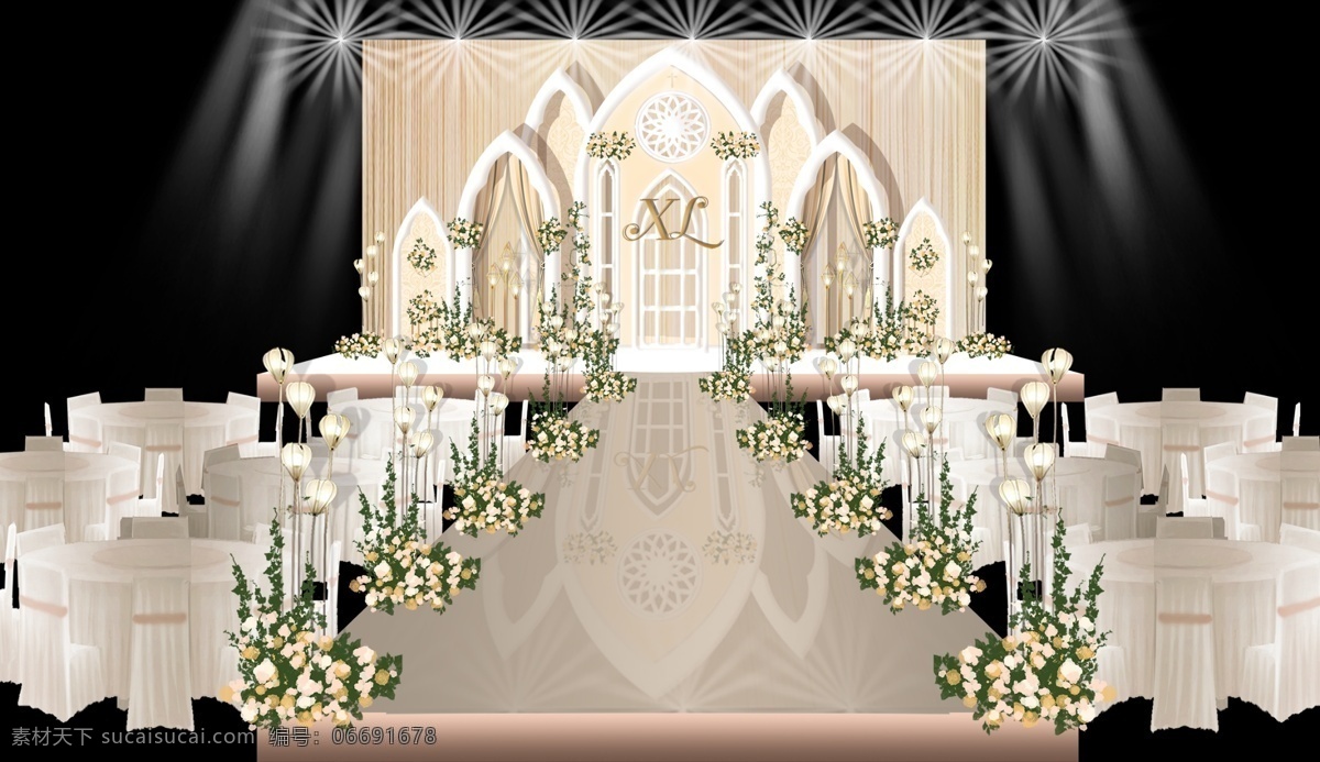 香槟 色 仪式 区 婚礼 浪漫婚礼设计 婚礼效果图 主题婚礼 婚礼浪漫设计