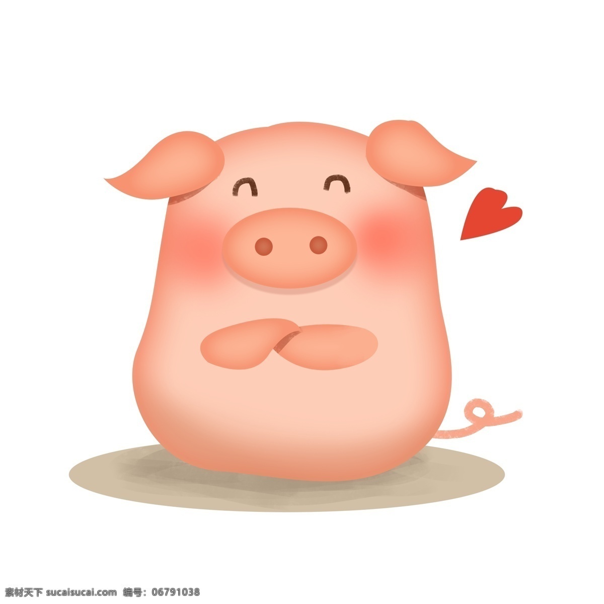 手绘 猪年 可爱 小 猪 插画 红色心形 粉红色猪猪 可爱猪仔 爱心猪 卡通猪 粉红猪 红色爱心 手绘小猪插画 爱心小猪插画
