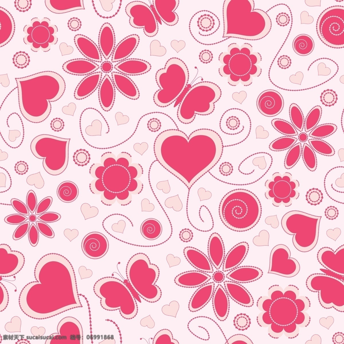 鲜花 花纹 背景 ai素材下载 粉红色 花朵 可爱 小花 矢量 免费 矢量图 其他矢量图