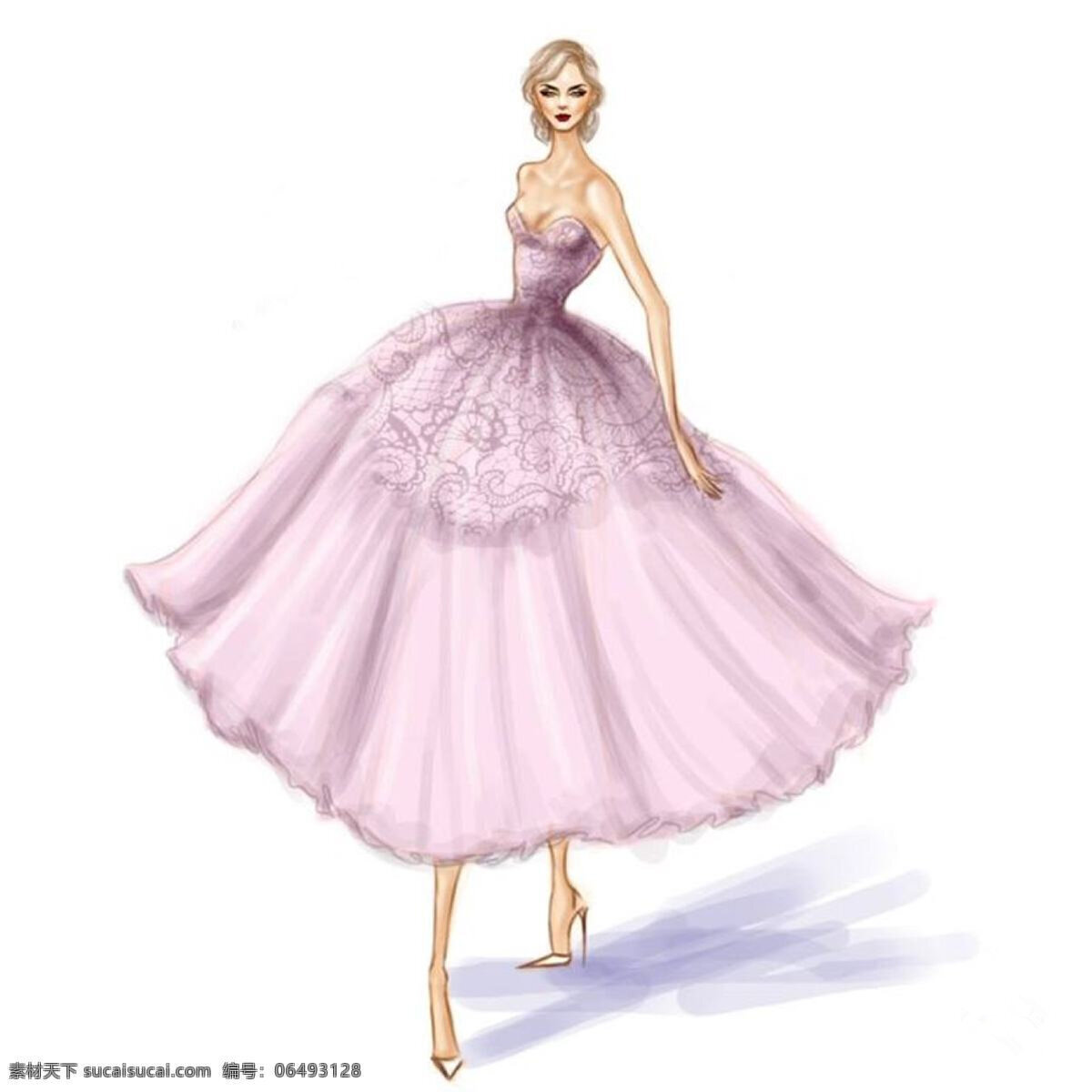 紫色婚纱设计 欧式 婚纱 大气 手绘 简约 现代