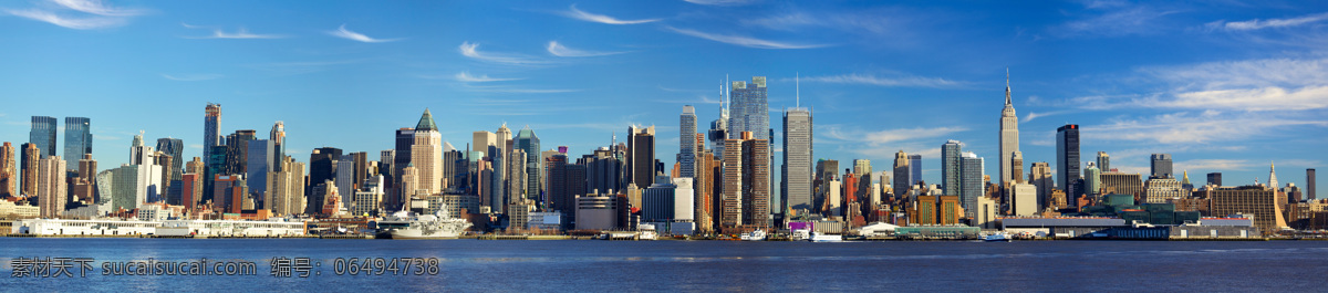 纽约巨幅风景 曼哈顿 纽约风景 摩天大楼 高楼大厦 美丽城市风景 城市风光 城市景色 繁华都市 环境家居 蓝色