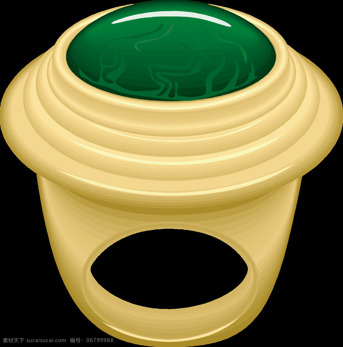 手绘 绿色 戒指 元素 宝石 绿色宝石 指环 免抠