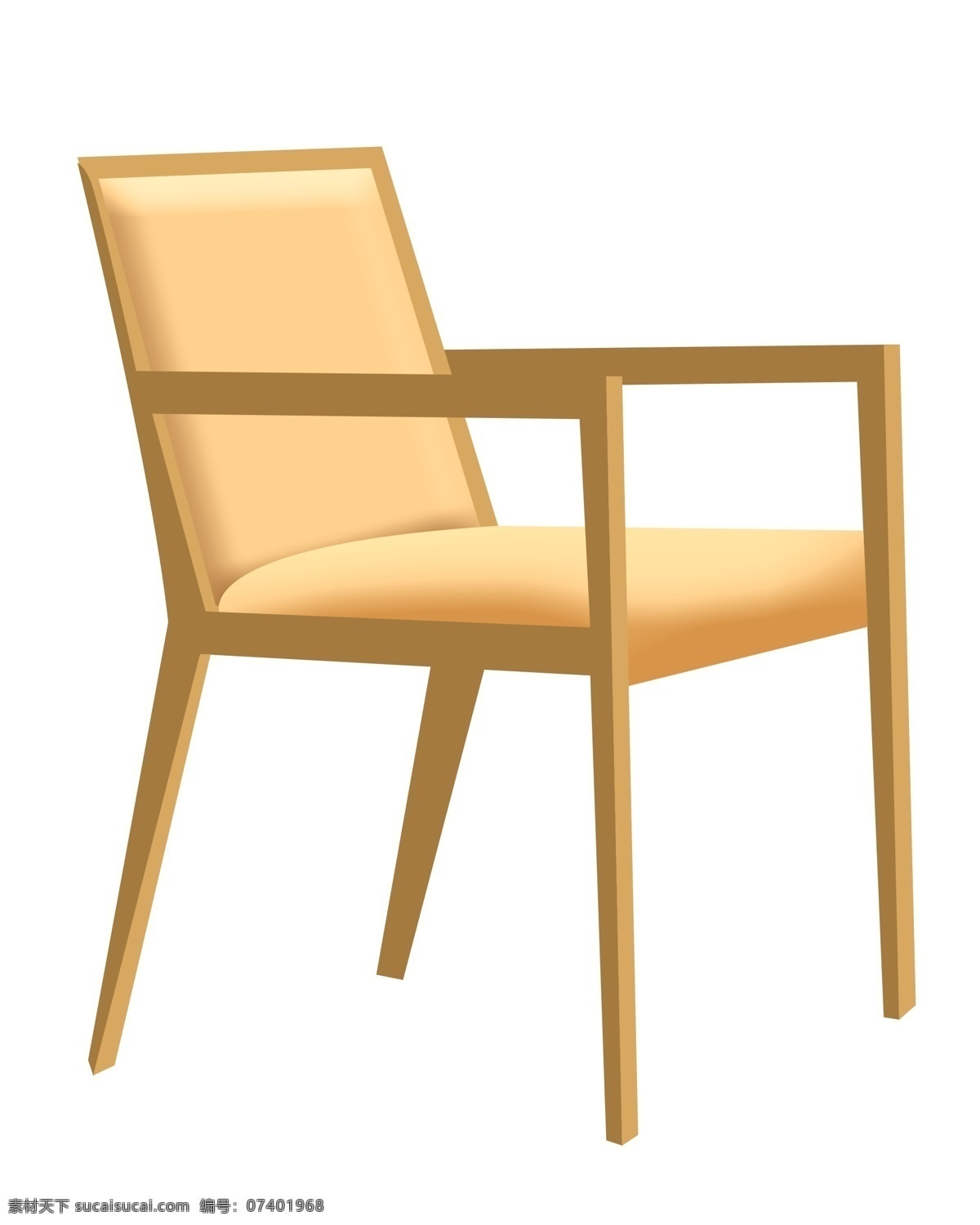 卡通 木质 椅子 插图 舒适的椅子 卡通椅子 木质椅子 靠背椅子 家具 椅子家具 一把实木椅子