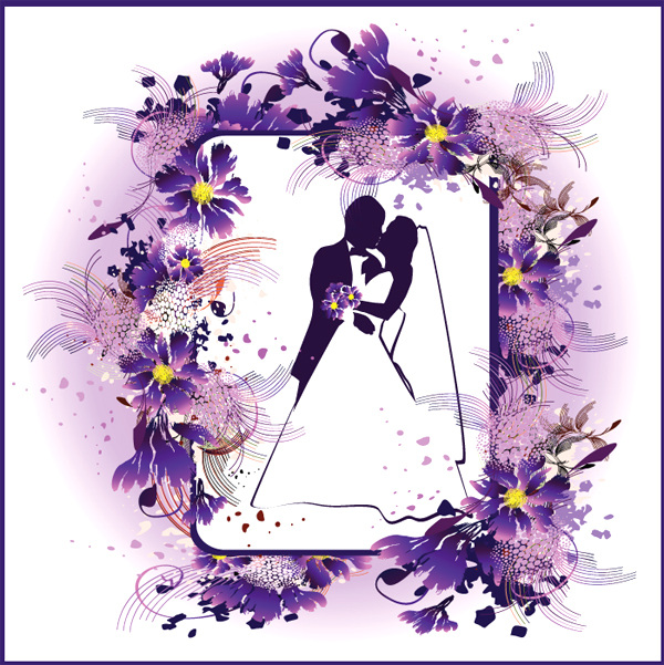 款 婚礼 主题 花纹 花边 矢量 矢量节日 西式婚礼 新郎 新娘 边框 花卉 花朵 矢量图 白色