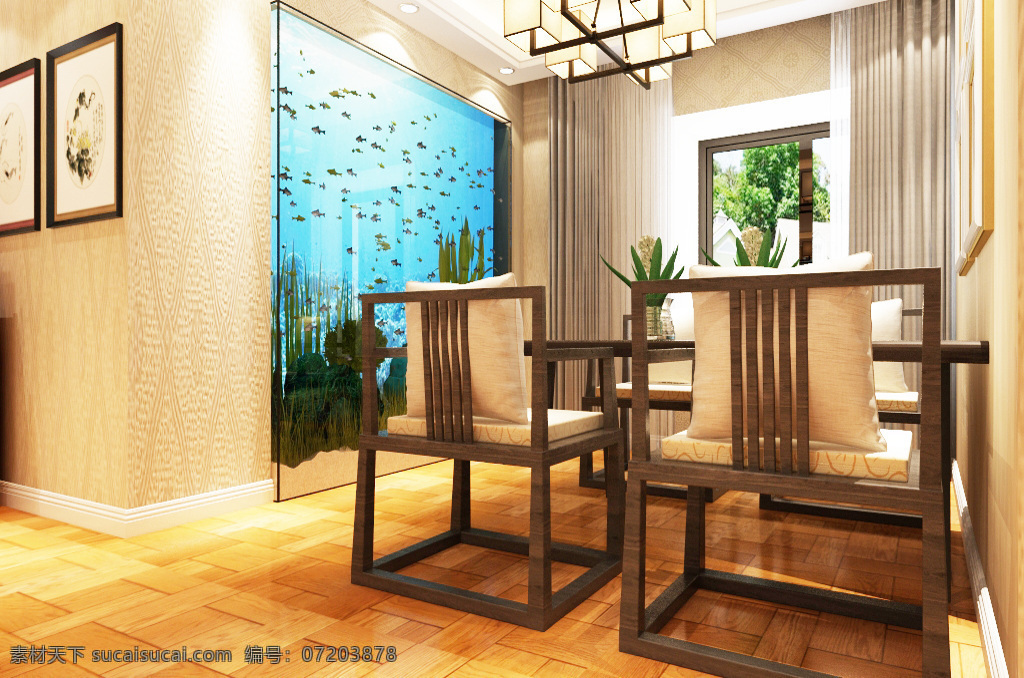 中式 餐厅 装饰装修 效果图 室内设计 3d模型 餐厅效果图