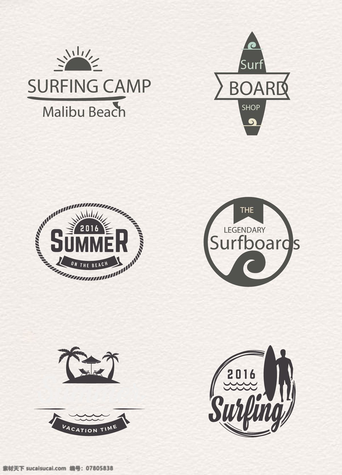 款 黑色 夏日 图标 元素 简约 创意 夏日图标 度假 沙滩 冲浪图标