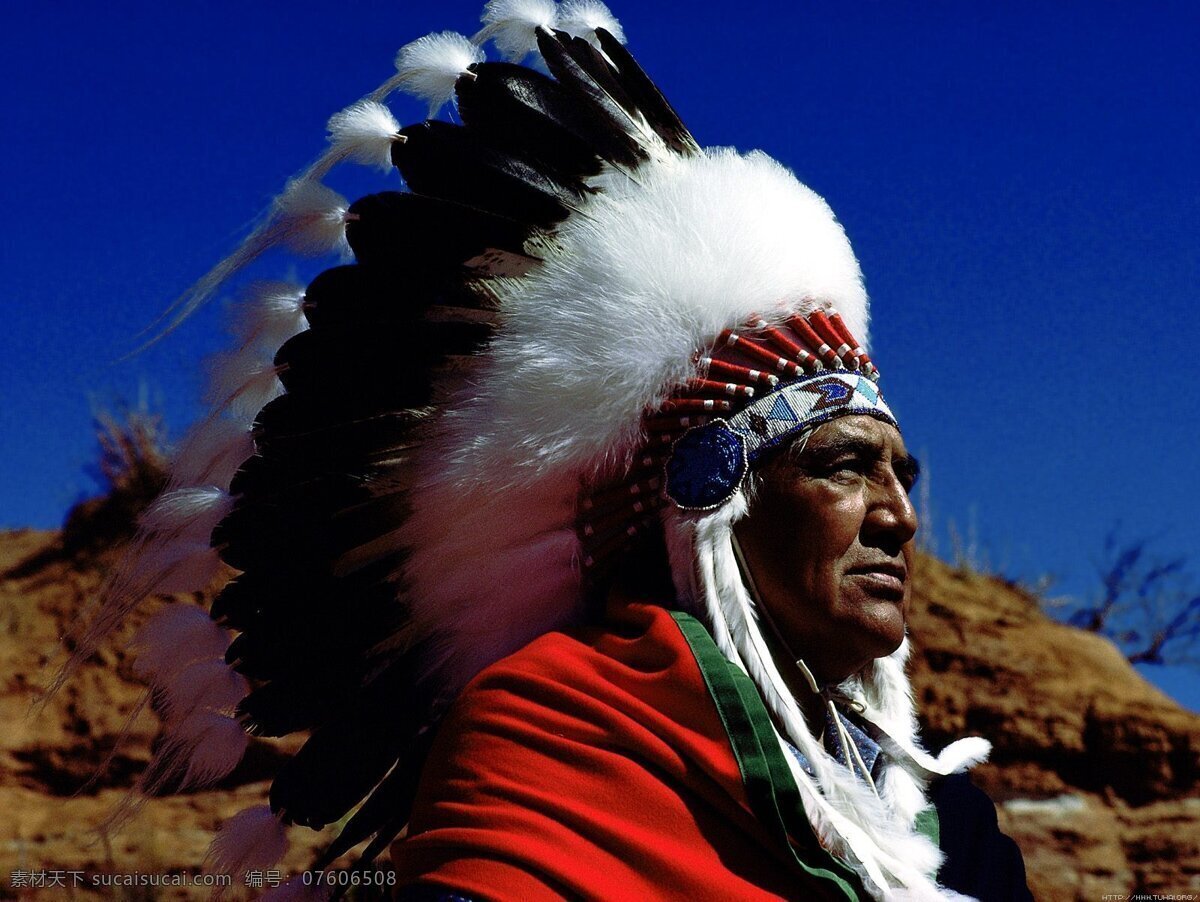 酋长 风情 印第安 美国 人物摄影 人物图库