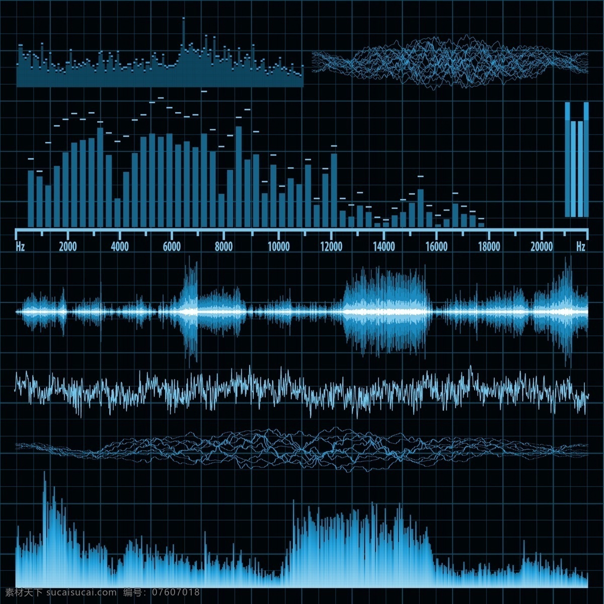 波段 声波 频率 音乐 声频 矢量图 其他矢量图