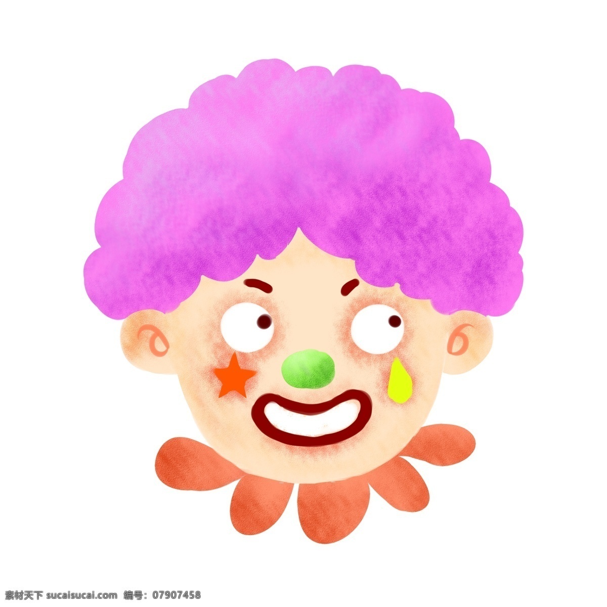 愚人节 表演 才艺 小丑 愚人节小丑 表演才艺小丑 可爱的小丑 漂亮的小丑 小丑装饰 小丑插画 紫色的头发