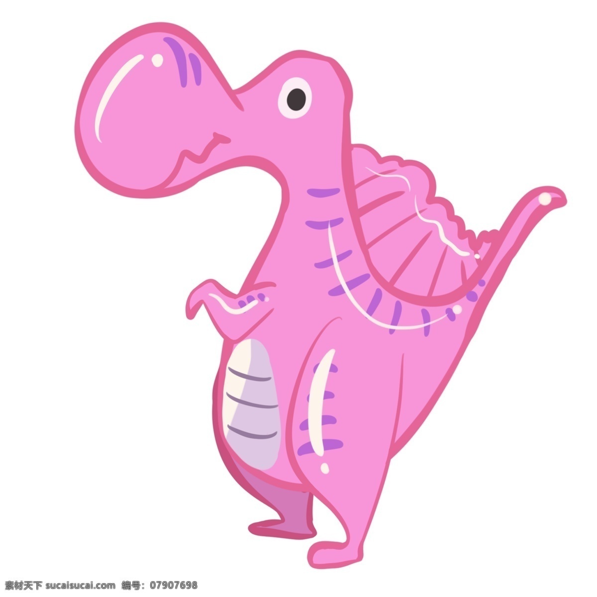 粉色 恐龙 棘 背 龙 插画 粉色的恐龙 棘背龙 大嘴巴恐龙 侏罗纪 哥斯拉恐龙 呆萌 灭绝 动物 恐龙园