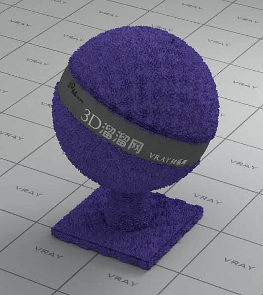 vray 紫色 毛巾 材质 max9 布料 置换 有贴图 3d模型素材 材质贴图