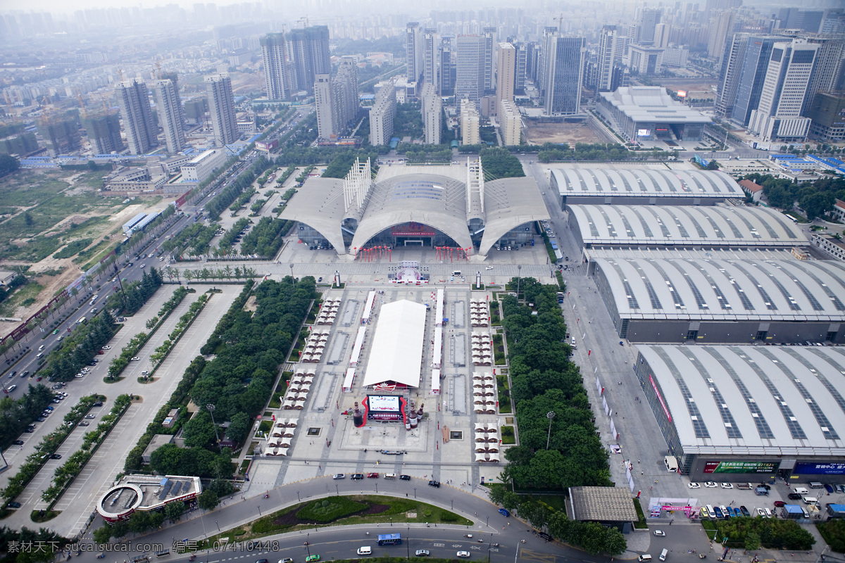 城市 俯瞰 城市俯瞰 都市 高楼林立 建筑摄影 建筑园林 西安 展览馆 电视塔上 装饰素材 展示设计