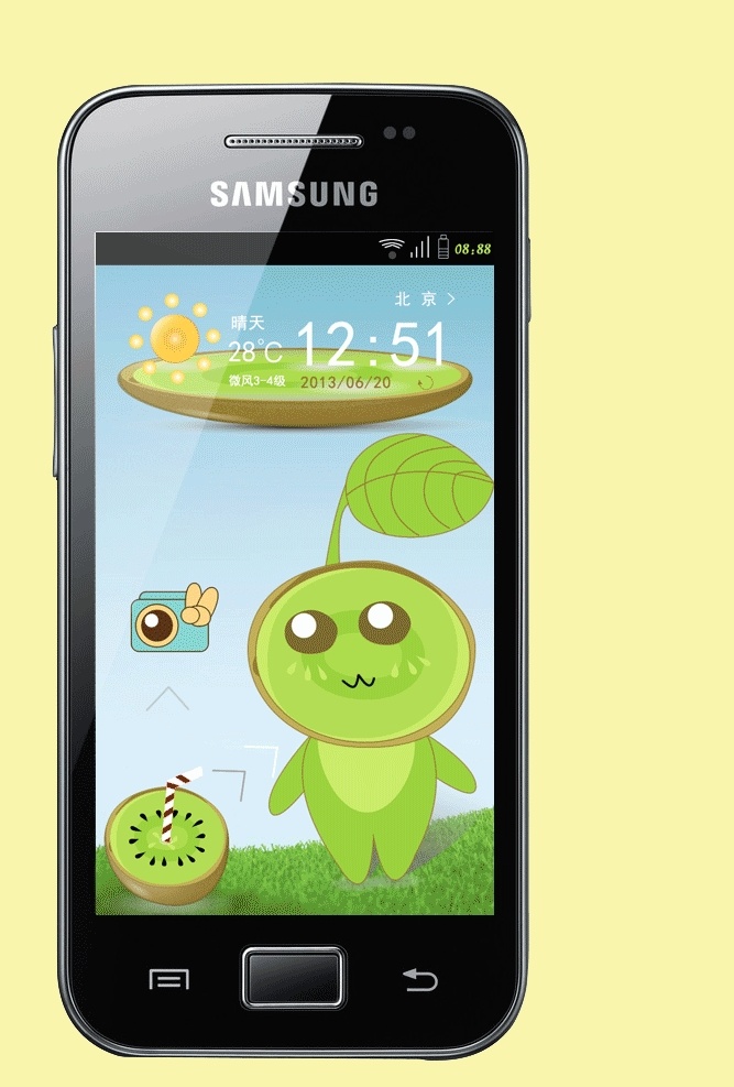 猕猴桃 手机 屏幕 解锁 手机ui 交互设计 屏幕解锁 水果 绿色 数码产品 现代科技 gif