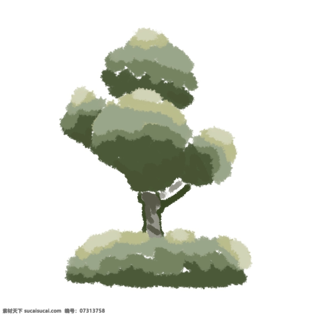 手绘绿色树木原创可商用元素素材图片下载-素材编号07313758-素材天下图库