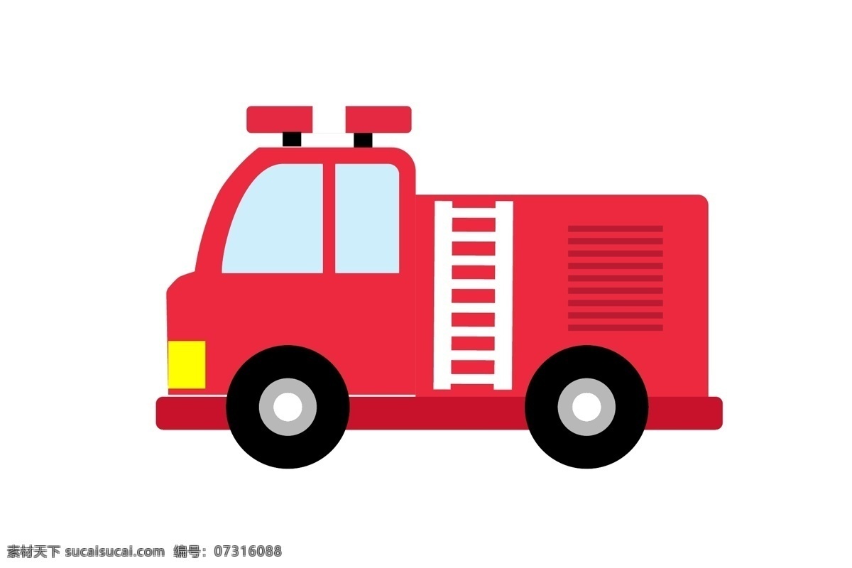 矢量消防车 手绘 消防车 卡通 卡通消防车 红色 标志图标 其他图标