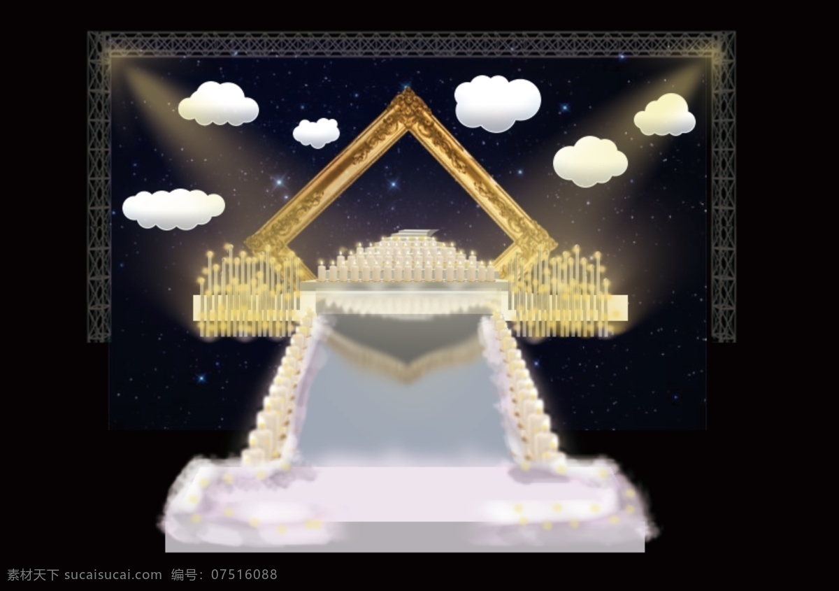 梦幻 星空 婚礼 效果图 会场 效果 原创设计 其他原创设计