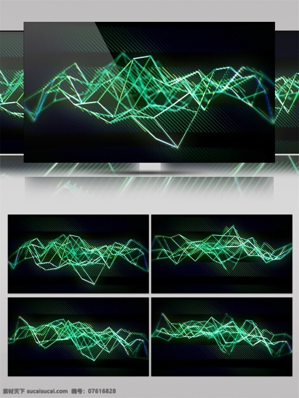 绿色 条状 波纹 视频 3d视频素材 特效视频素材 背景视频素材