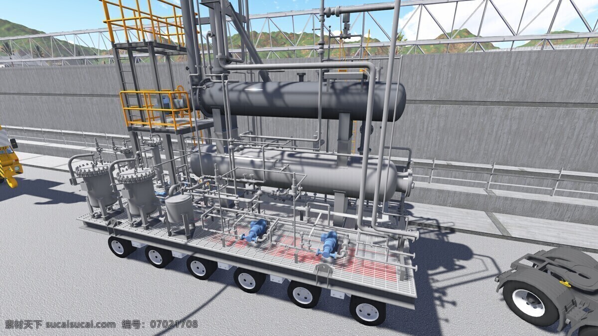 乙二醇 脱水 装置 工业设计 管道 能源和电力 3d模型素材 其他3d模型