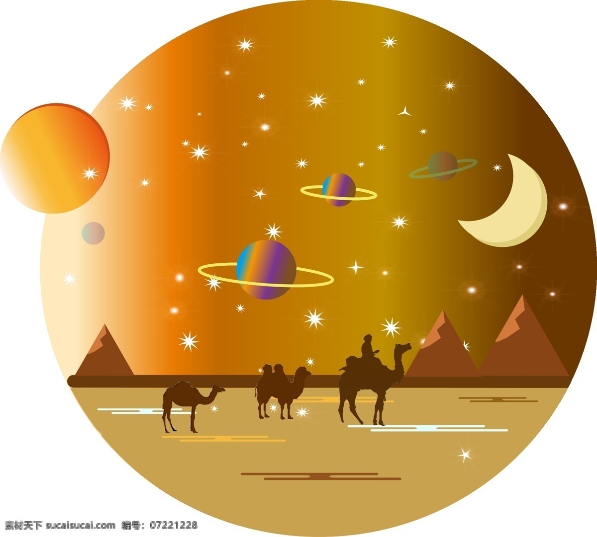 日月星辰 星空 沙漠 星星 宇宙 商用 原创 日月 星辰 夜空 沙漠星空 沙漠星空元素 沙漠场景 沙漠夜空