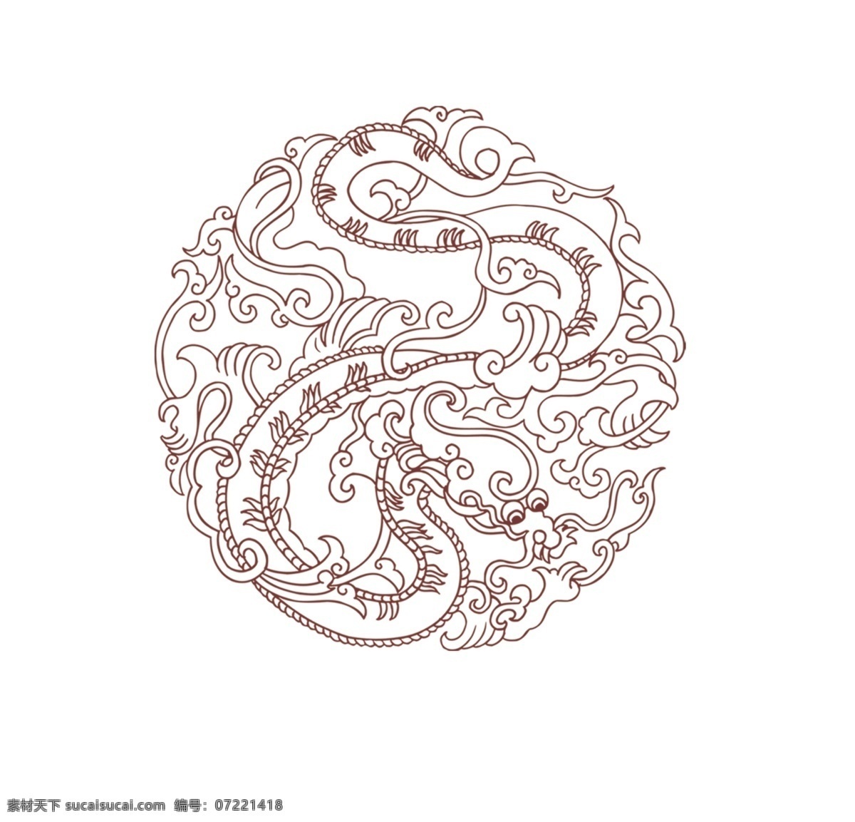 龙纹 底花纹 底纹 生肖 图藤 古代 线条 文化艺术 传统文化