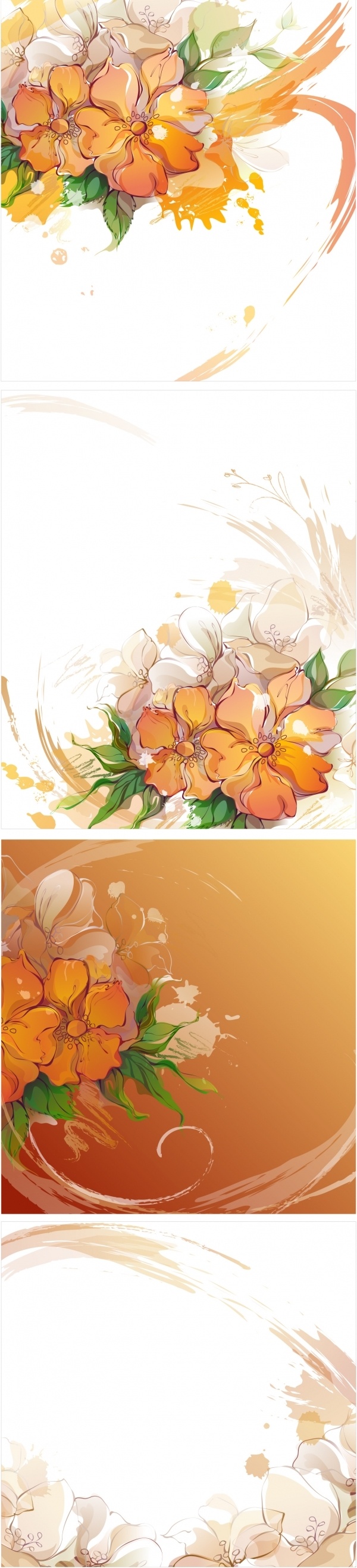 款 怀旧 风格 手绘 花卉 背景 动感 花朵 怀旧风格 模板 墨迹 设计稿 素材元素 线条 源文件 矢量图