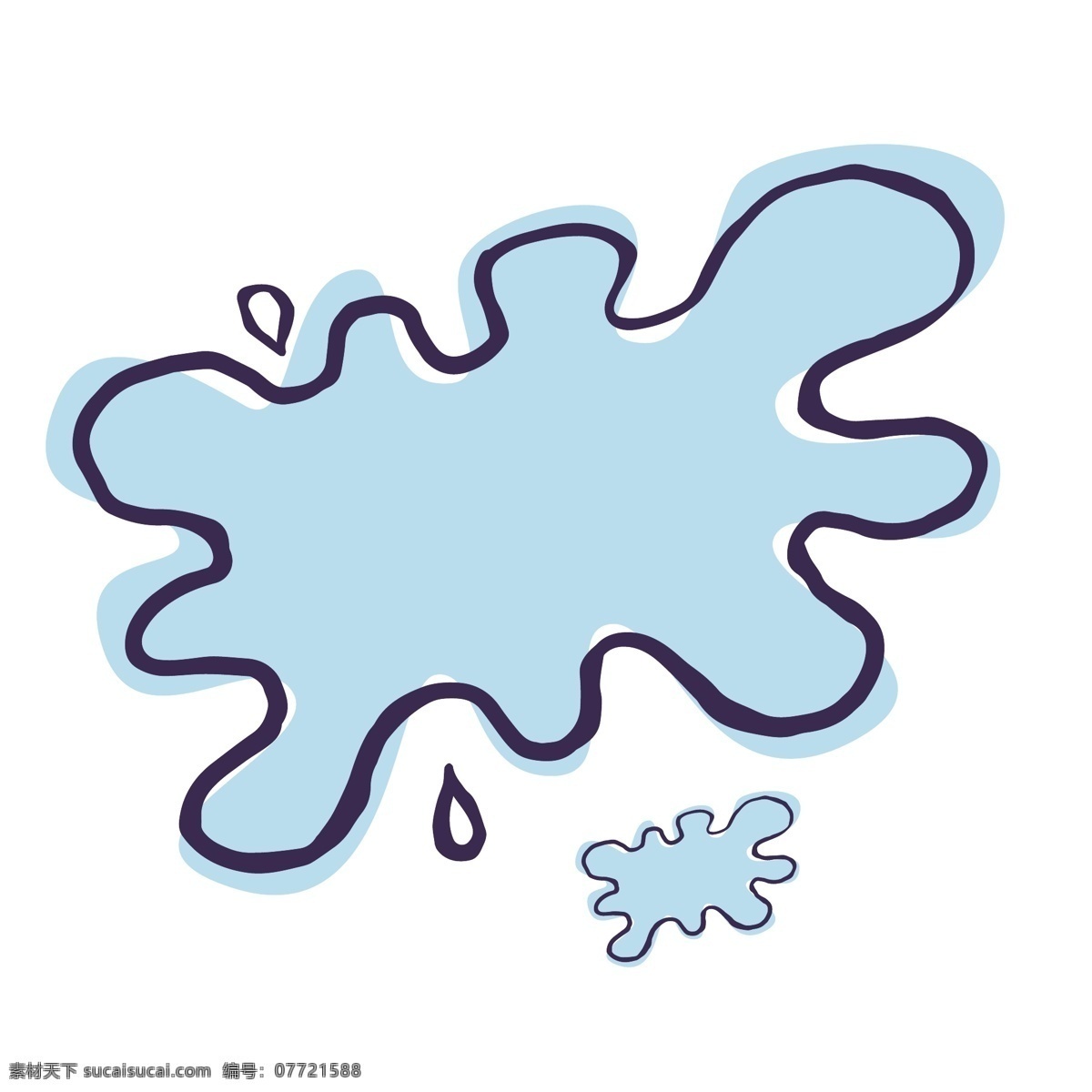 矢量图 卡通 水渍 图案 蓝色水滴 喷溅 蓝色水花