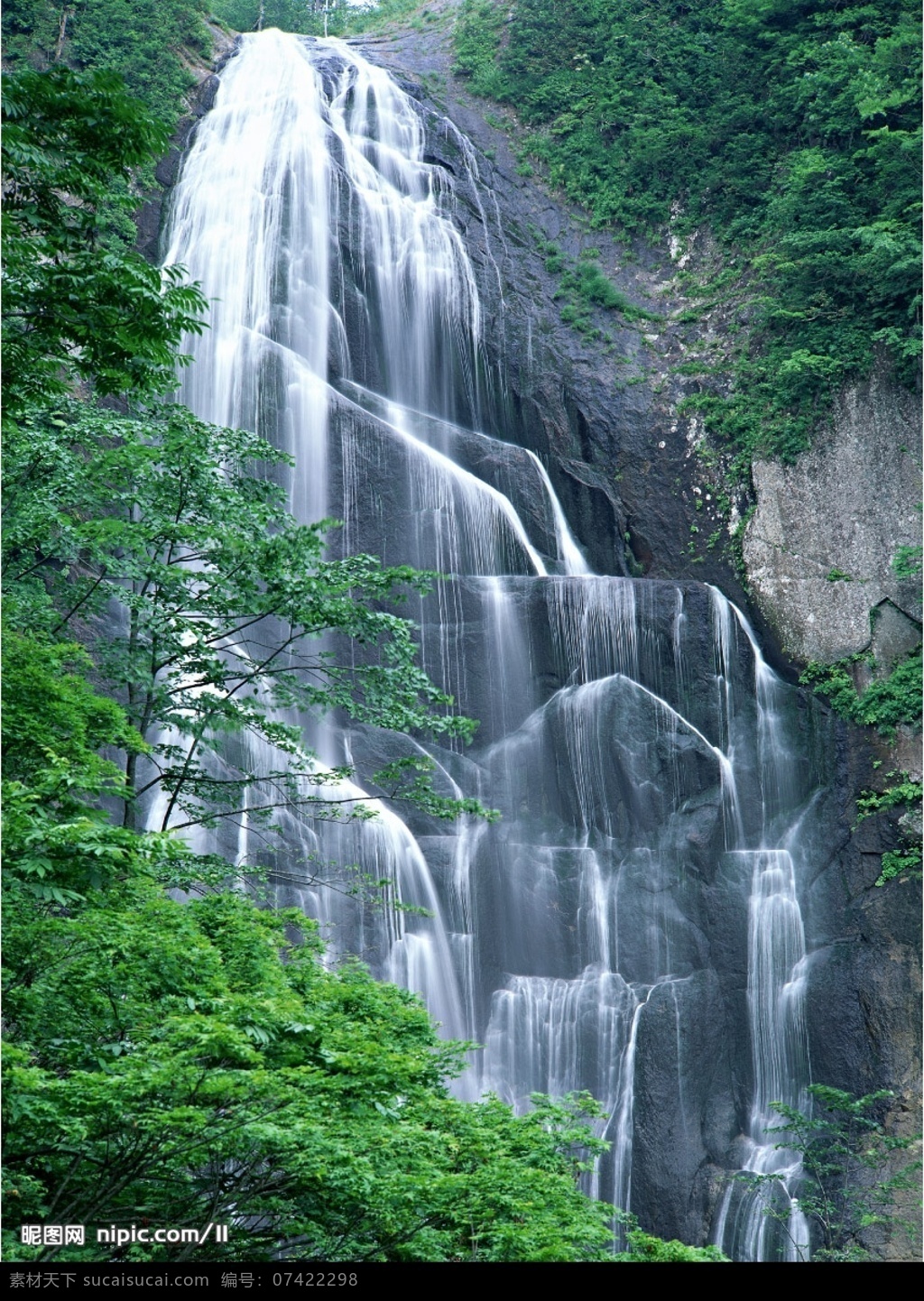 山间瀑布 瀑布 流水 瀑布图片 瀑布风景 摄影图 自然景观 山水风景 瀑布流水 摄影图库