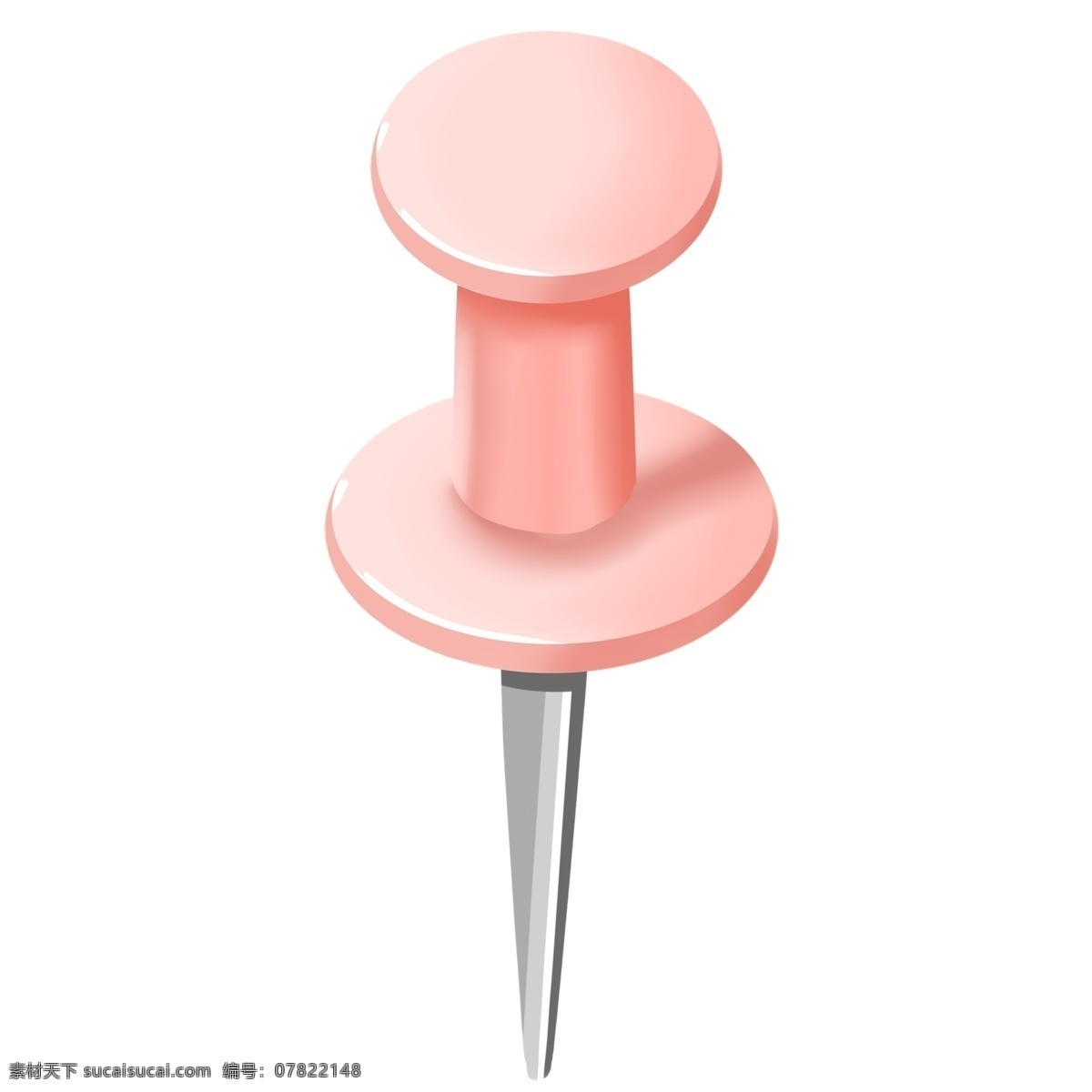 粉色尖形图钉 图钉 钉子 工具
