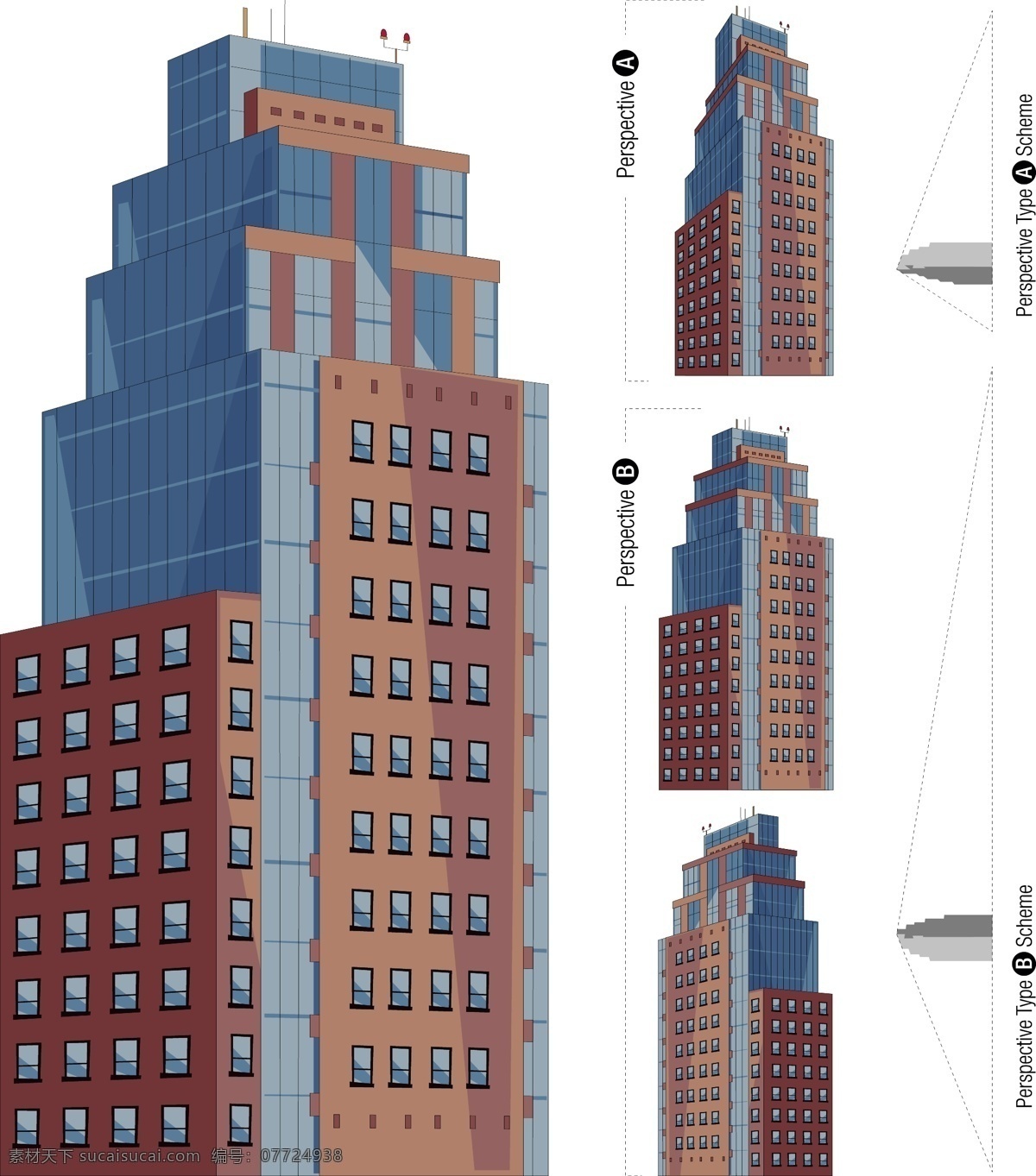 摩天大楼 方案 集 矢量架构 刮板 矢量图 其他矢量图