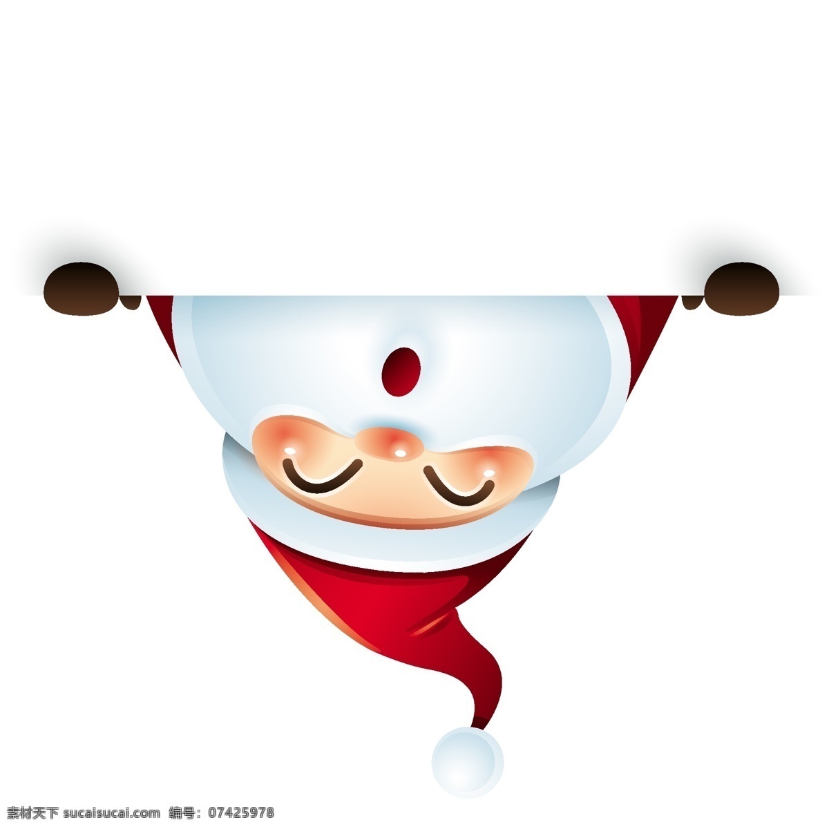 卡通 装饰 圣诞节 老人 矢量 倒立 红色 白胡子 人物 形象 节日