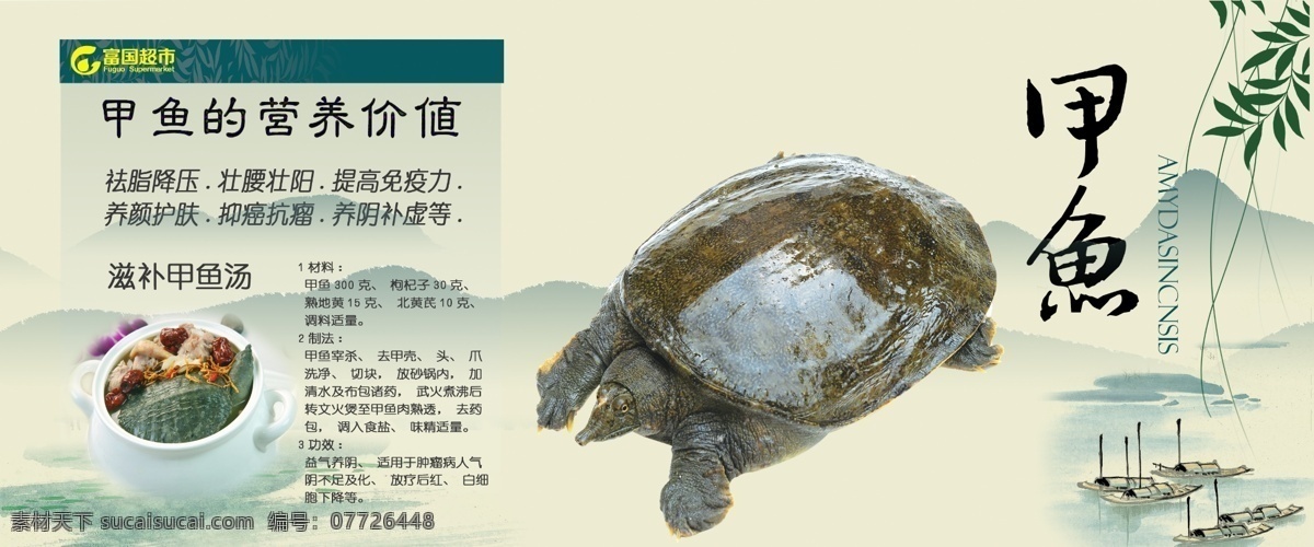 甲鱼简介 甲鱼 简介 功效 龟 鳖 写真 超市 海报 kt板 营业价值 分层