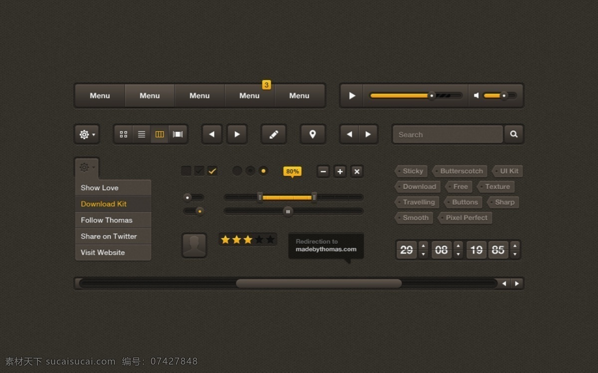 ui 元素 盒 奶油 web 按钮 标签 菜单 导航 高分辨率 接口 免费 时尚的 现代的 质量 新鲜的 设计新的 新的 清洁 简单的 hd 用户界面 ui元素 详细的 工具箱 棕色的 下拉菜单 滑块 矢量图