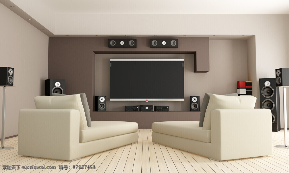 简洁 家庭影院 效果图 客厅 地板 现代设计 电视 液晶电视 音响 装修 装潢 室内设计 环境家居