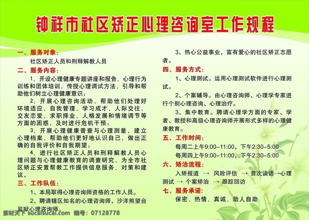 社区 矫正 心里 咨询 心理咨询 工作规程 道德规范 社区心理咨询 展板模板 矢量