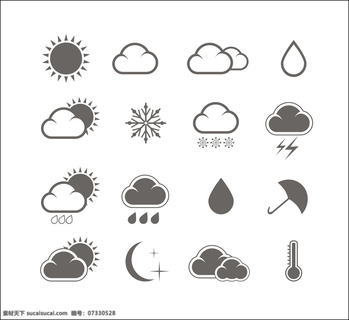 图标 天气 图标21 天气图标21 eps向量 矢量 天气图标 白色