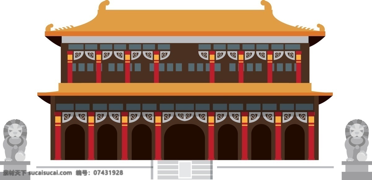 中南海 石狮 古建筑 中国建筑 抗战 矢量 文化艺术 传统文化