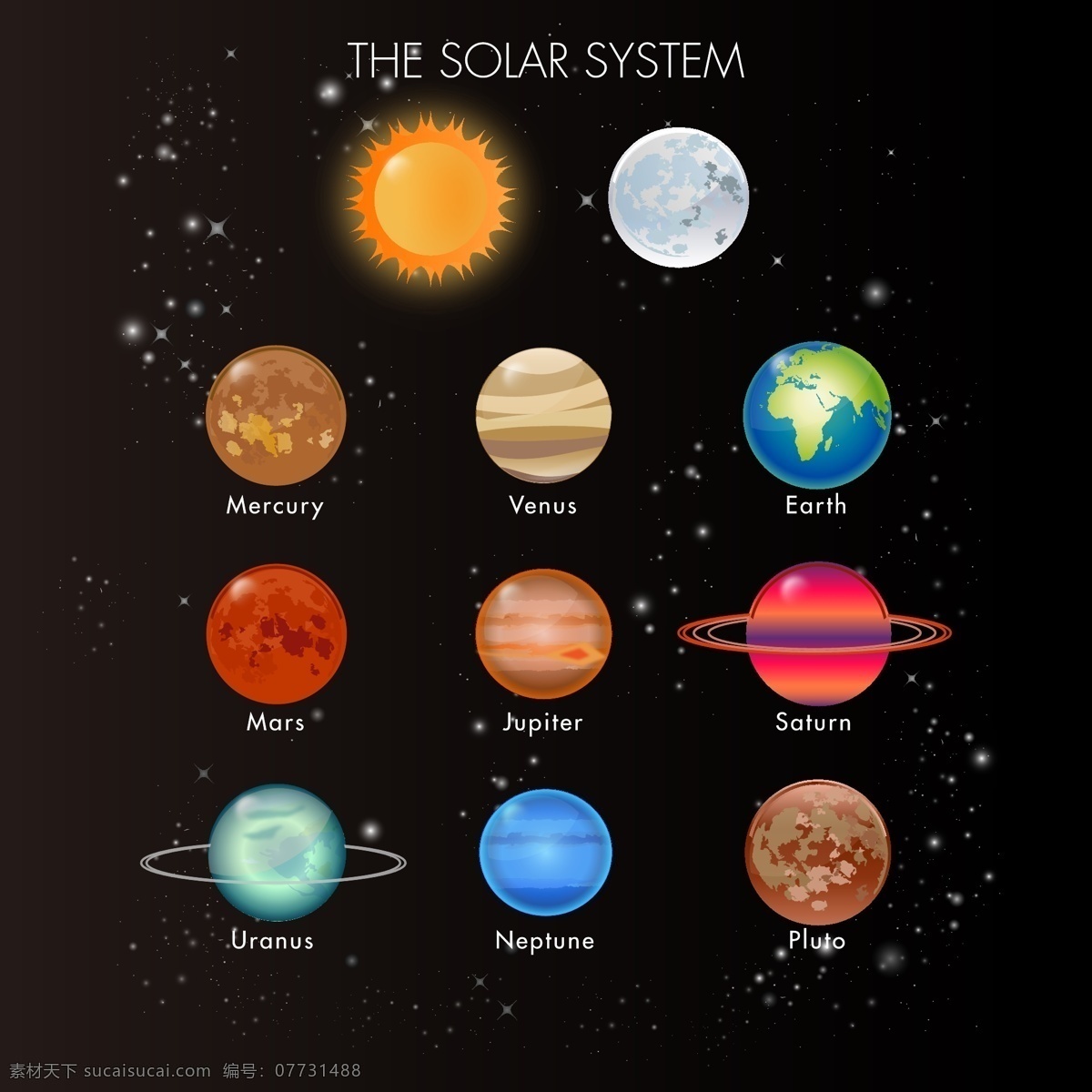 太阳系 行星 矢量