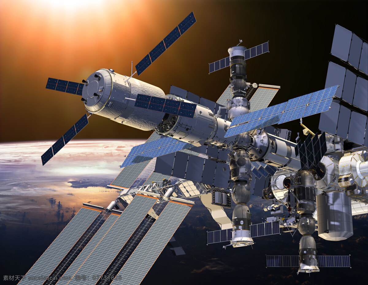 空间站 卫星 航天 地球 宇宙 现代科技 科学研究