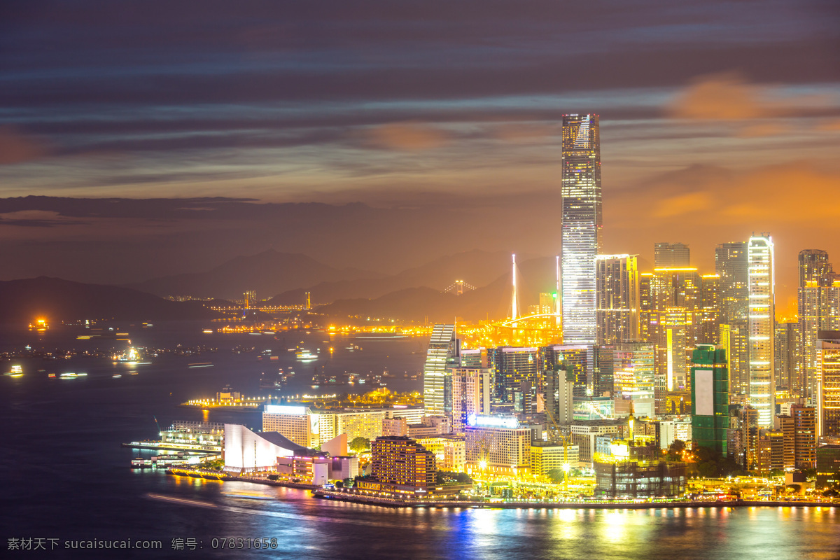 海边城市夜景 海边 城市 夜景 城市夜景 灯光下的城市 城市风景 城市建筑 繁华都市 城市风光 环境家居 黑色