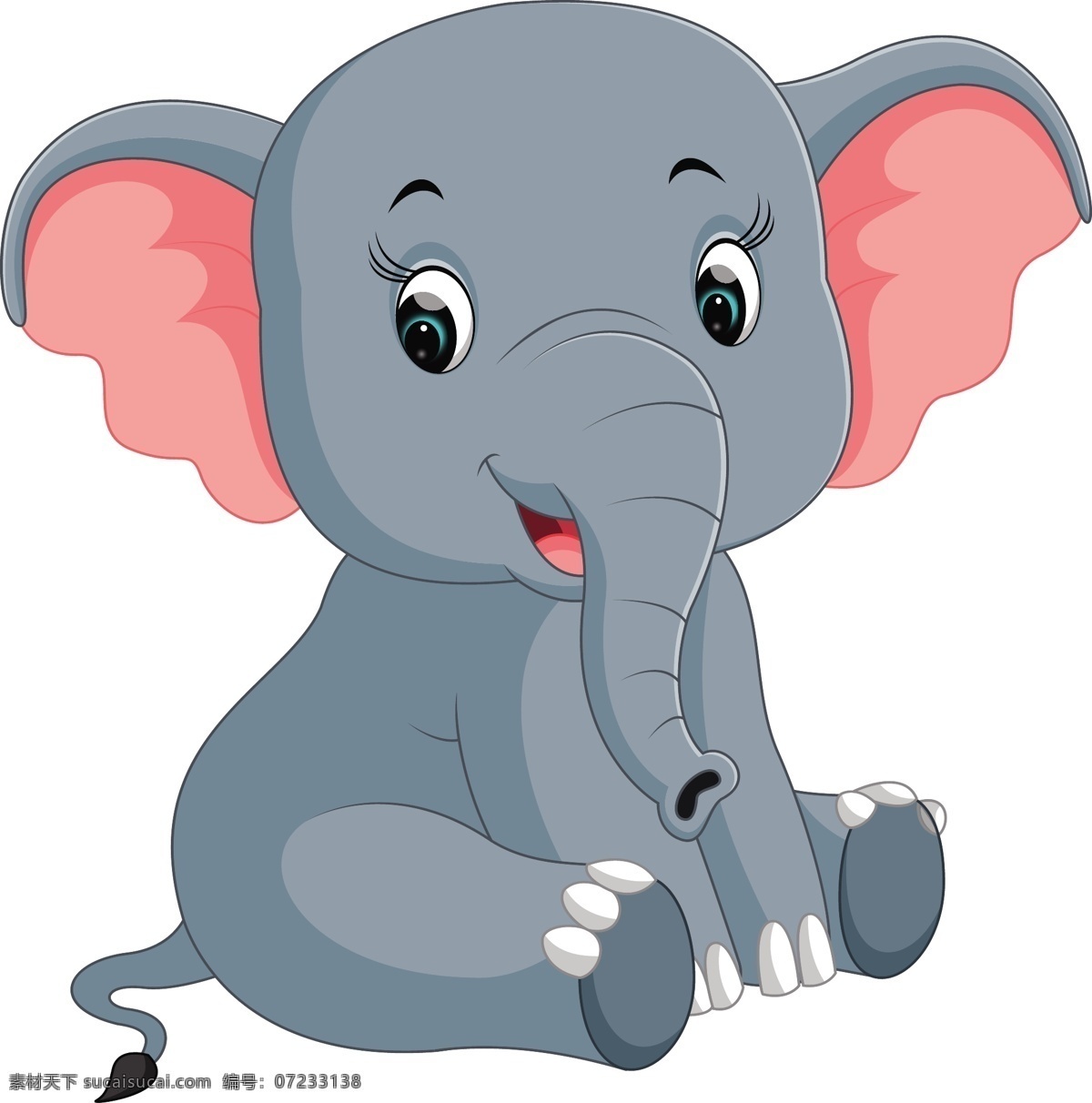 大象卡通可愛扁平插畫, 大象, 插圖, 插畫PNG去背圖片素材免費下載，免摳圖設計圖案下載 - Pngtree