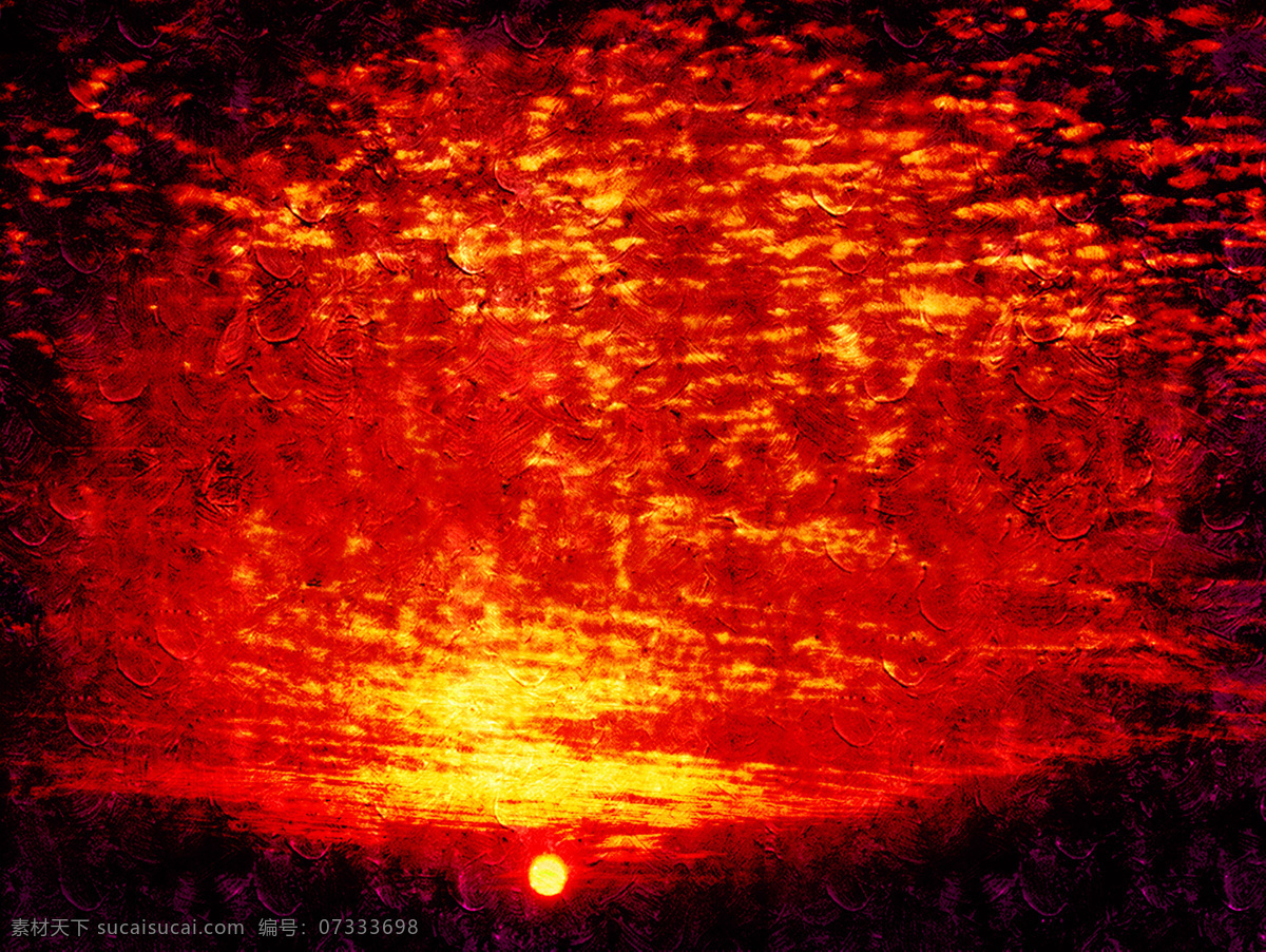 红日免费下载 红日 黄昏 夕阳 装饰素材 油画