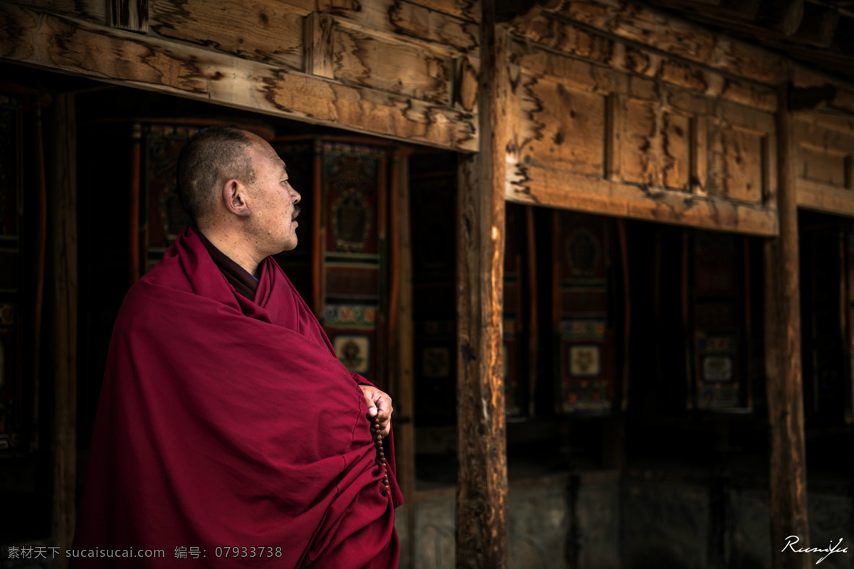 僧人 菩提 西藏僧人 寺庙 宗教信仰 文化艺术 黑色