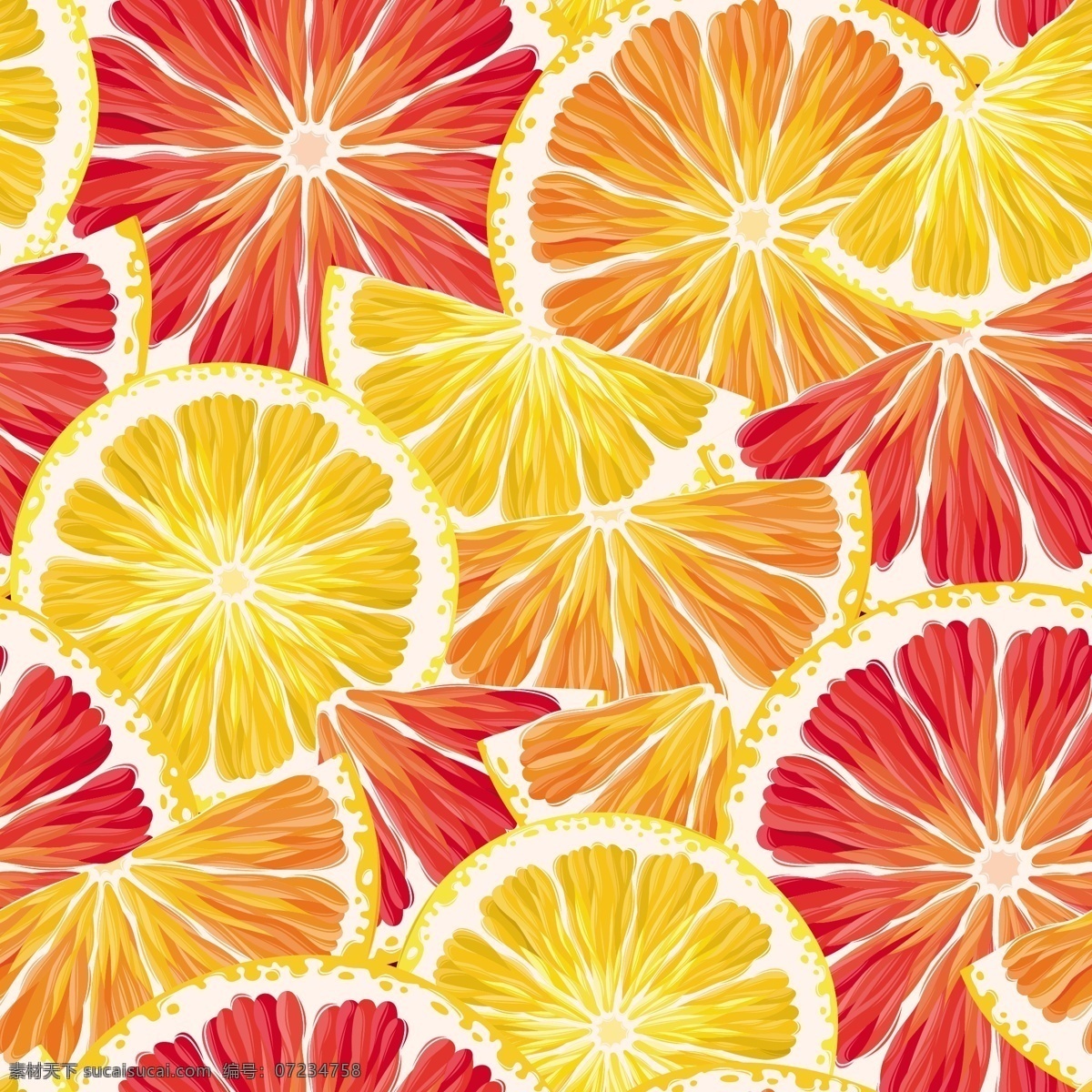创意 柠檬 西 柚 切片 创意柠檬 西柚切片 无缝背景素材 食物 西柚 水果 无缝背景 血橙